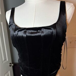 GB Woven Velvet Corset Tops Junior Size Small